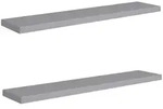 vidaXL Schwebende Wandregale 2 Stk. Grau 120x23,5x3,8 cm MDF