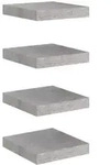 vidaXL Schweberegale 4 Stk. Betongrau 23x23,5x3,8 cm MDF