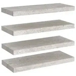 vidaXL Schweberegale 4 Stk. Betongrau 60x23,5x3,8 cm MDF