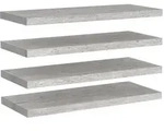 vidaXL Schweberegale 4 Stk. Betongrau 80x23,5x3,8 cm MDF