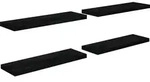 vidaXL Schweberegale 4 Stk. Hochglanz-Schwarz 80x23,5x3,8 cm MDF