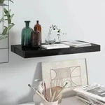 vidaXL Schweberegal Hochglanz-Schwarz 50x23x3,8 cm MDF