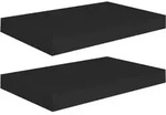 vidaXL Schweberegale 2 Stk. Schwarz 40x23x3,8 cm MDF