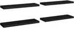 vidaXL Schweberegale 4 Stk. Schwarz 80x23,5x3,8 cm MDF