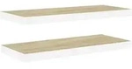 vidaXL Schweberegale 2 Stk. Eichen-Optik und Wei&szlig; 80x23,5x3,8 cm MDF