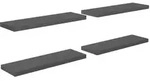 vidaXL Schweberegale 4 Stk. Hochglanz-Grau 80x23,5x3,8 cm MDF