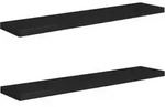 vidaXL Schweberegale 2 Stk. Schwarz 120x23,5x3,8 cm MDF