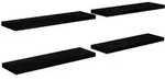 vidaXL Schweberegale 4 Stk. Hochglanz-Schwarz 120x23,5x3,8 cm MDF