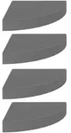 vidaXL Eck-Schweberegale 4 Stk. Hochglanz-Grau 25x25x3,8 cm MDF