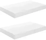 vidaXL Schweberegale 2 Stk. Hochglanz-Wei&szlig; 40x23x3,8 cm MDF