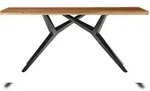 SIT M&ouml;bel Esstisch aus Teak-Holz 180 cm | Platte 50 mm natur | Gestell Metall