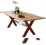 SIT M&ouml;bel Esstisch Baumkante | 240x100x78 cm | Platte 56 mm Akazie natur | X-Gestell