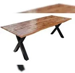 M&ouml;belliebling Esstisch Baumkante Massiv Mango naturfarben 240 x 100 schwarz