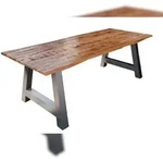 M&ouml;belliebling Esstisch Baumkante Massiv Mango naturfarben 240 x 100 silber...