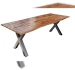 M&ouml;belliebling Esstisch Baumkante Massiv Mango naturfarben 260 x 100 silber...