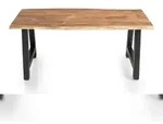 SalesFever Tisch Akazie 180x90 cm Massiv | Natur Baumkante 3,5 cm stark | mit