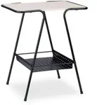 Relaxdays Beistelltisch mit Magazinablage, Metall, MDF, Tischplatte in Holzoptik,