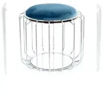 Kayoom Beistelltisch / Pouf Corette 100 Petrol / Silber