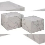 Dice Couchtisch Marmor 2 St&uuml;ck Dekor weiss.