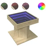 vidaXL LED-Couchtisch Sonoma Eiche 50x50x45 cm Holzwerkstoff