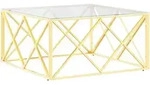 vidaXL Couchtisch 80x80x40 cm Edelstahl und Glas