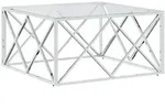 vidaXL Couchtisch 80x80x40 cm Edelstahl und Glas
