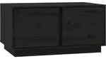 vidaXL Couchtisch Schwarz 80x50x40 cm Massivholz Kiefer