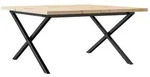 vidaXL Couchtisch X-Gestell 90x90x45,5cm Massivholz Kiefer & Stahl
