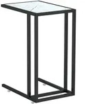 vidaXL Computer-Beistelltisch Wei&szlig; Marmor 50 x 35 x 65 cm Hartglas