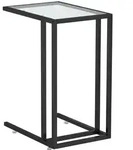 vidaXL Computer-Beistelltisch Transparent 50 x 35 x 65 cm Hartglas