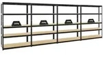 PROREGAL Mega Deal | 4x Schwerlastregal Big Elephant S | HxBxT 180x120x45 cm 