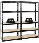 PROREGAL 2x Schwerlastregal Tiger | HxBxT 180x90x45 cm | Fachlast 265kg |...