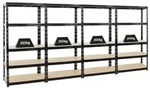 PROREGAL 4x Schwerlastregal Tiger | HxBxT 180x90x45 cm | Fachlast 265kg |...