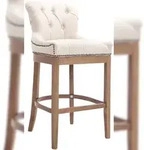 CLP Barhocker Lakewood Stoff, Antik-hell creme