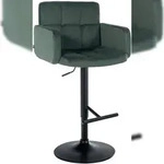 CLP Barhocker Los Angeles Samt Samt HBT: 93x60x56 cm dunkelgr&uuml;n schwarz