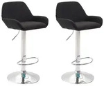 CLP 2er Set Barhocker Braga Stoff schwarz/chrom