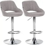 CLP 2er Set Barhocker Milet Stoff Stoff HBT: 85x47x48 cm Metall in Chromoptik...