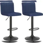 CLP 2er Set Barhocker Jamie Samt blau