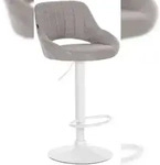 CLP Barhocker Milet Stoff grau/wei&szlig;
