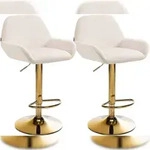 CLP 2er Set Barhocker Braga Gold Samt creme