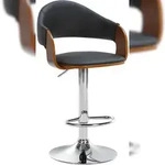 CLP Barhocker Nilse Kunstleder walnuss/schwarz/chrom