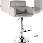 CLP Barhocker Los Angeles Samt grau/chrom