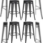 CLP 4er Set Barhocker Fletcher schwarz