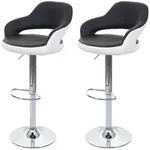Mendler 2er-Set Barhocker HWC-F16, Barstuhl Tresenhocker Drehhocker, mit Lehne
