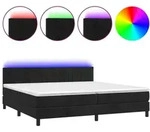 vidaXL Boxspringbett mit Matratze & LED Schwarz 200x200 cm Samt