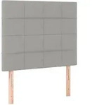 vidaXL LED Kopfteil Hellgrau 90x5x118/128 cm Stoff