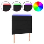 vidaXL LED Kopfteil Schwarz 80x5x118/128 cm Stoff
