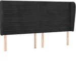 vidaXL Kopfteil mit Ohren Schwarz 203x23x118/128 cm Samt