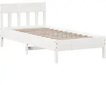 vidaXL Massivholzbett ohne Matratze Wei&szlig; 100x200 cm Kiefernholz