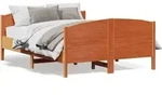 vidaXL Massivholzbett ohne Matratze Wachsbraun 140x190 cm Kiefernholz